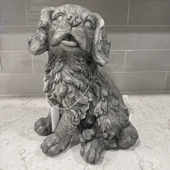 SPANIEL Dog Statue Garden Decor Indoor Outdoor Landscape Figurine 13.5 x 12 x 9” - Picture 7 of 8